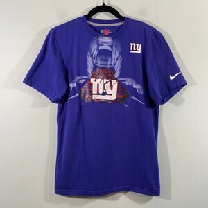 NFL Team Apparel NY Giants Receivers Gloves Graphic Fitted Short Sleeve Tee Sz S